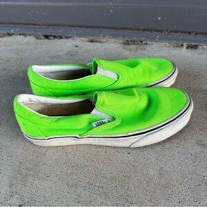 Women’s Neon VANS Classic Slip On Shoes Size 7